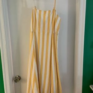 Yellow and white striped summer dress